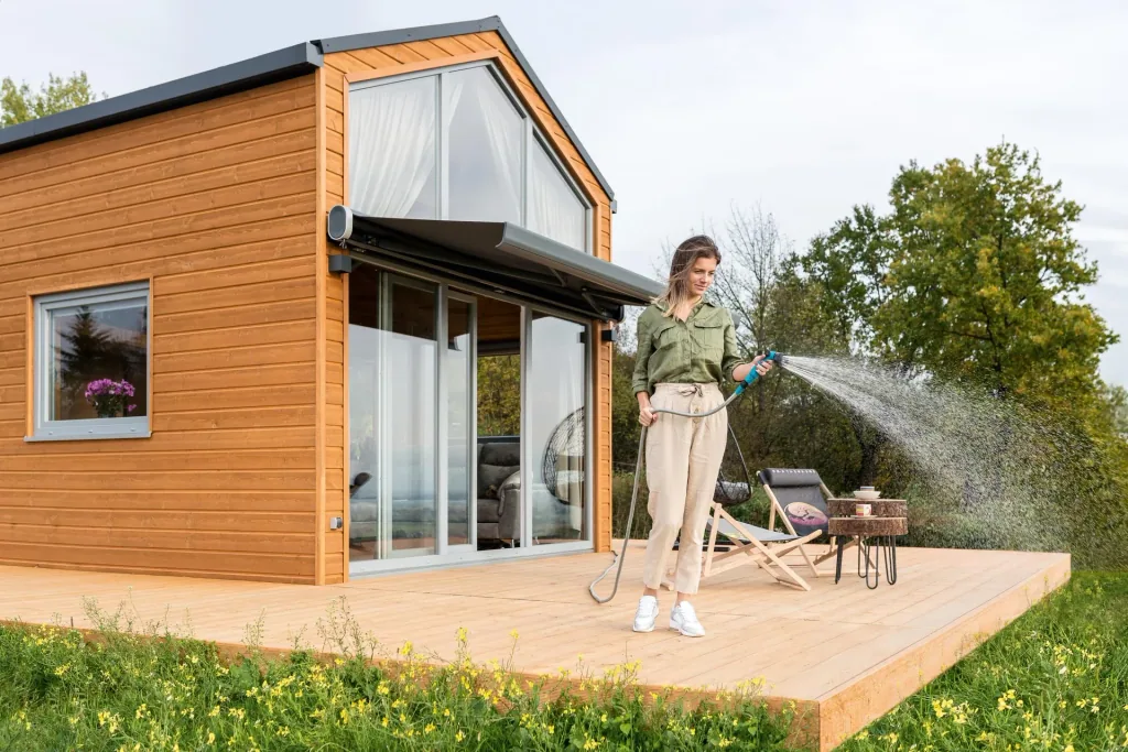 Bewässerungssatz mit dehnbarem Gartenschlauch BASIC 15 m