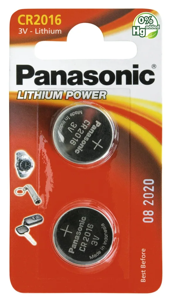 Lithium Knopfzelle CR2016 - 2 Stück