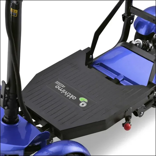 4-Rad E-Mobil Assisi 2.0 6 km/h Safety Plus: 36V/15,6Ah Li-Io. mit Gepäck-Tasche/-Korb, Blinker, faltbar, blau