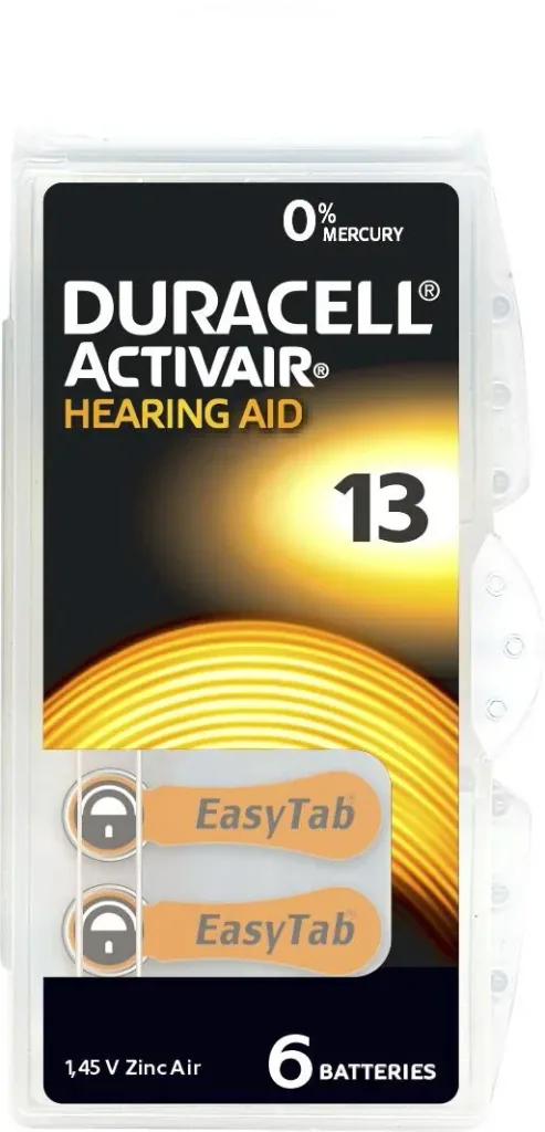 ActivAir Zink-Luft Hörgerätebatterien Typ 13 ORANGE - 6 Stück