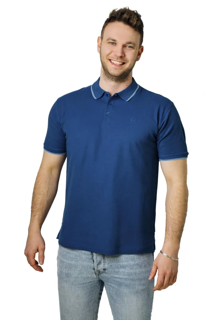 Poloshirt geknöpft, Farbe indigo, Gr.M