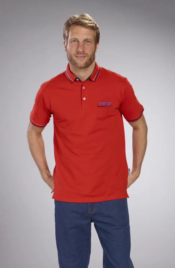 Poloshirt aus Pique, Farbe rot, Gr.M