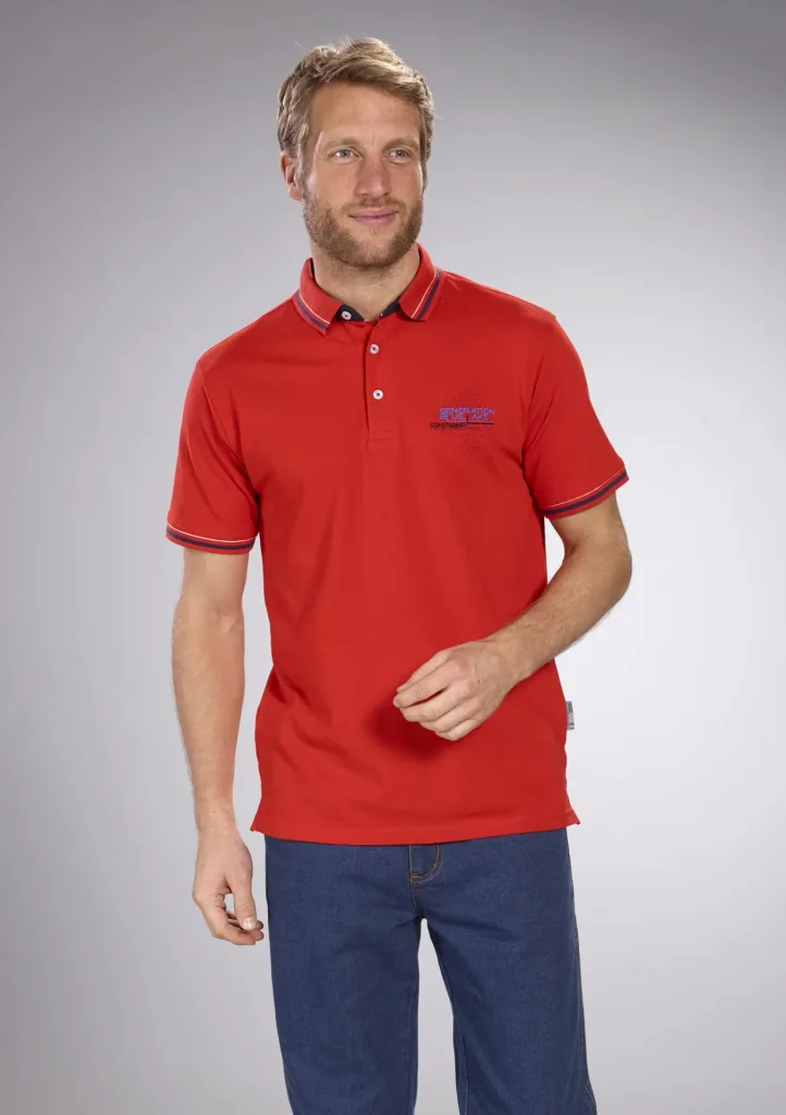 Poloshirt aus Pique, Farbe rot, Gr.M