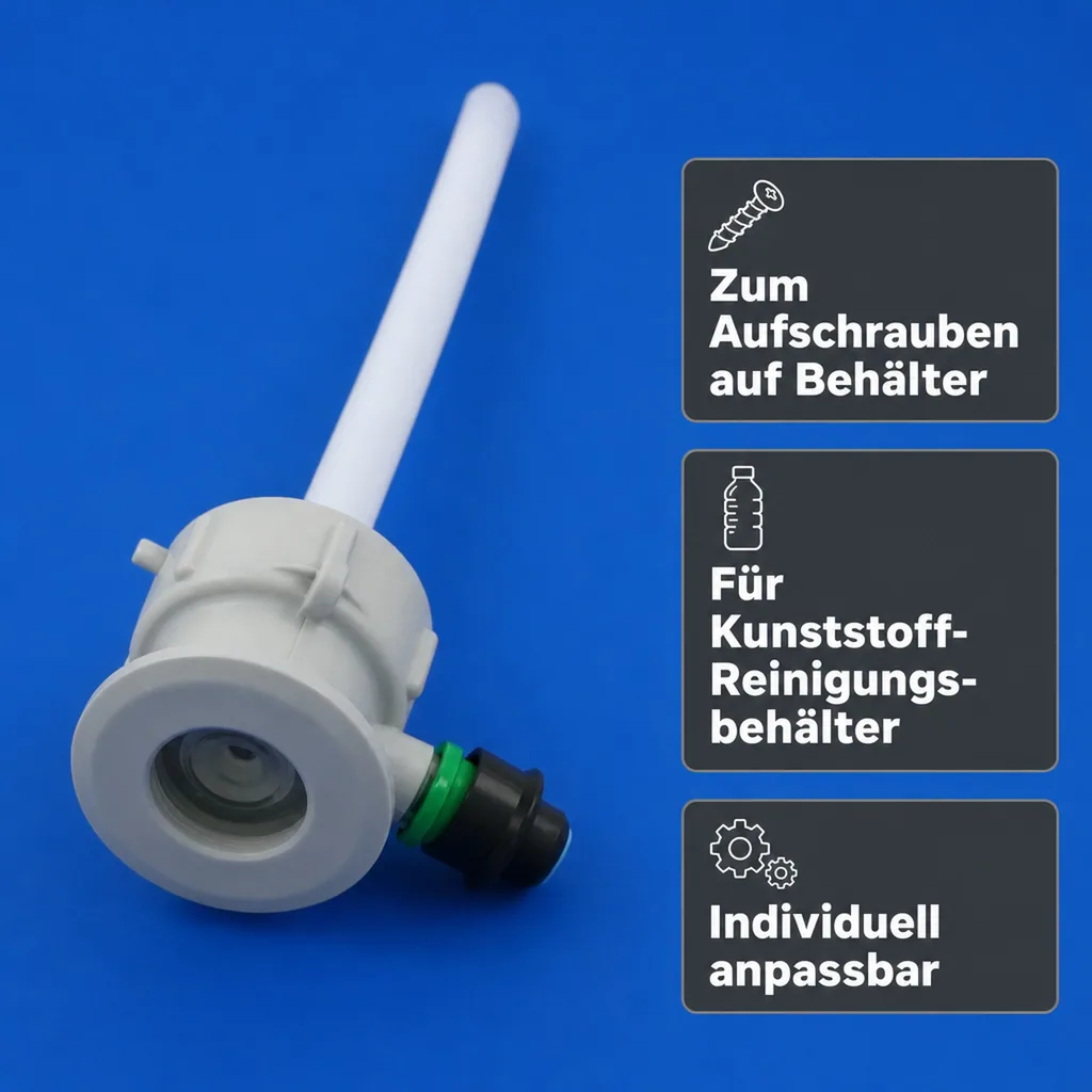 Fitting zum Aufschrauben auf Reinigungsbehälter, Kunststoff, Art: Köpi - Fitting