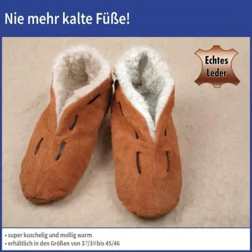 Fellhausschuhe, braun, Größe 41/42
