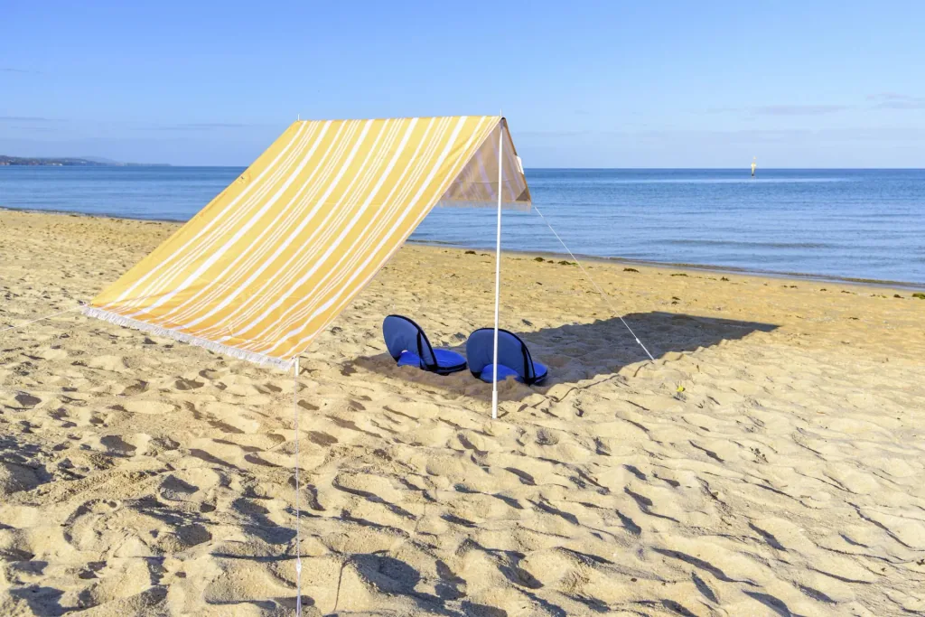 Sonnensegel Strand 146x220x150 cm Gelb