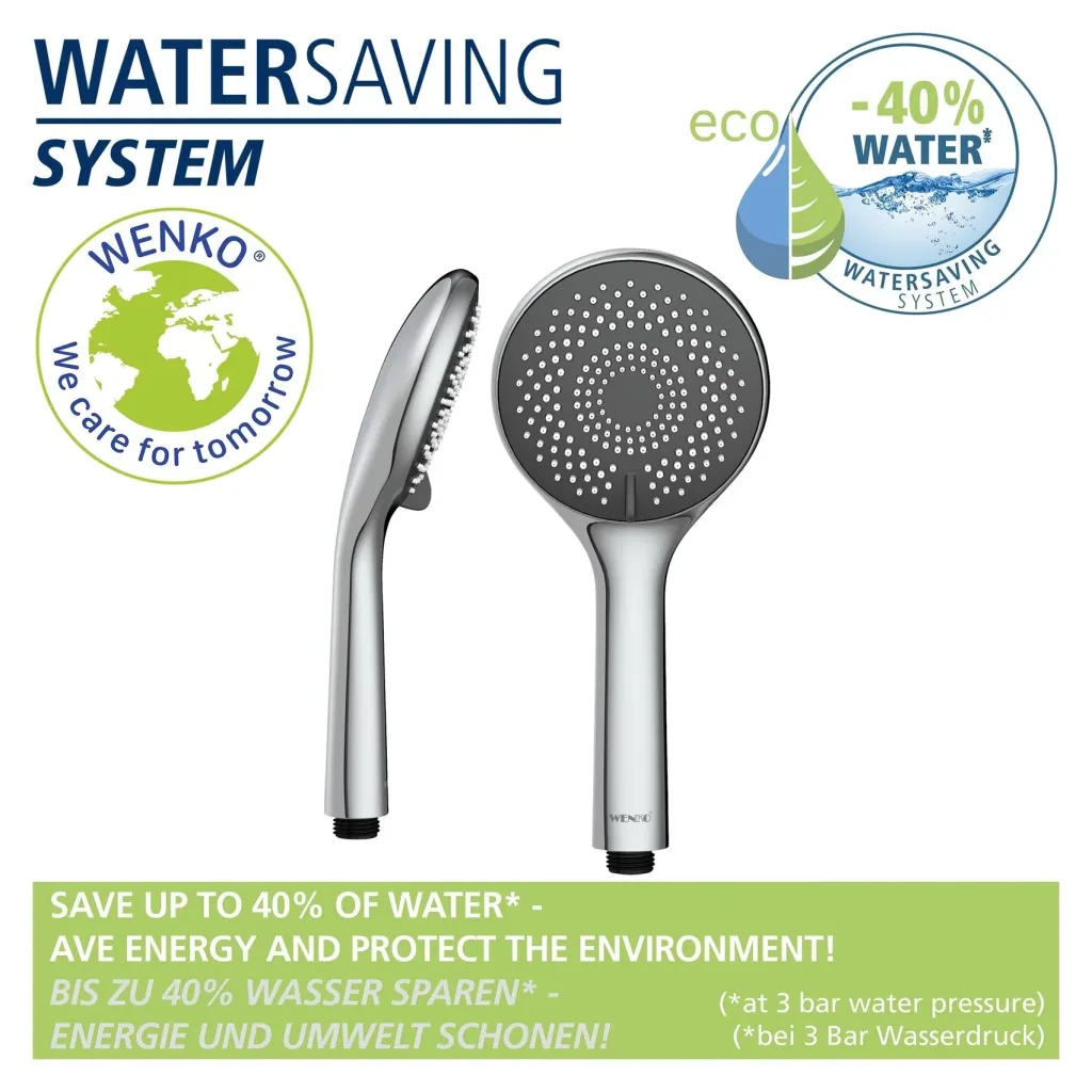 Wasserspar-Brauseset Watersaving Chrom, Länge Stange: 70 cm