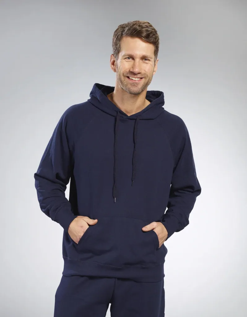 Hoody mit Kängurutasche, Farbe marine, Gr.M