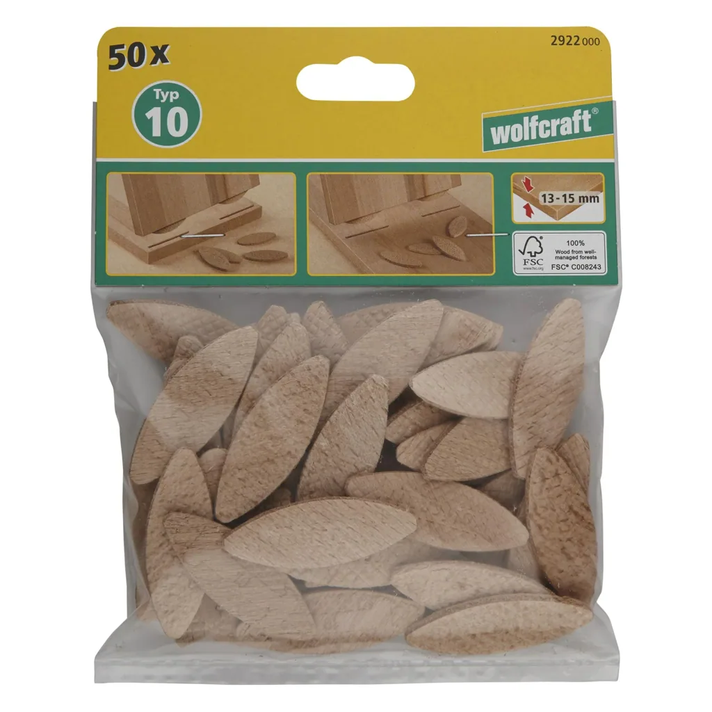 Verbindungsplättchen Typ 10, 50 Stück, für Brettstärken von 13 - 15 mm