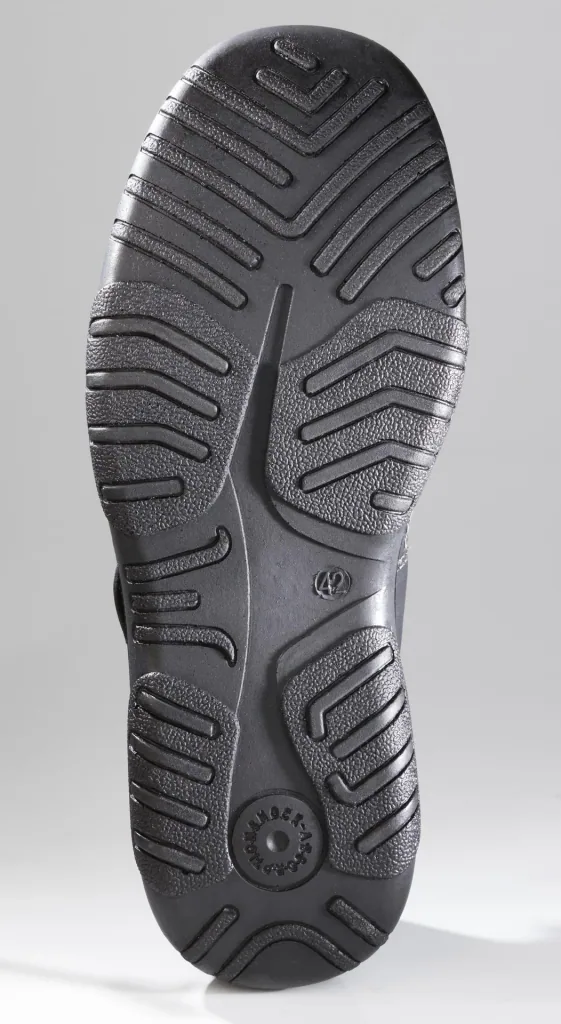 Slipper mit Klimazonen und Klettverschluss, Farbe schwarz, Gr.41