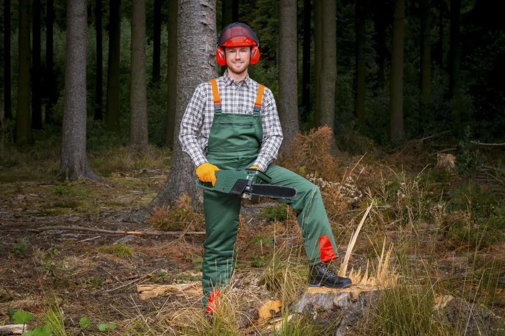 Schnittschutz Sicherheits Starter Set: Hose Gr.48, Helm, Handschuhe