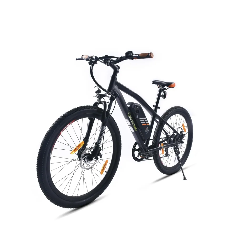 Unisex E-Racing Mountain Bike 26 Zoll, 7-Gang Kettenschaltung, schwarz-orange, R6