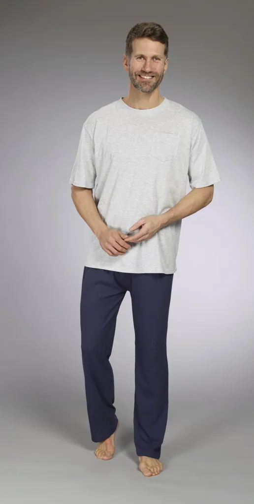 Herren Pyjama, Farbe grau/marine, Gr.M