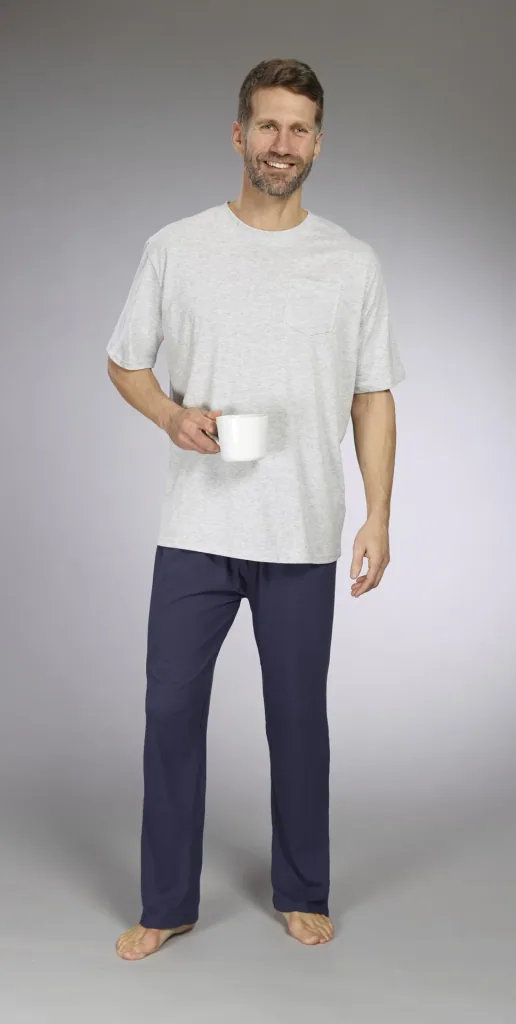 Herren Pyjama, Farbe grau/marine, Gr.M