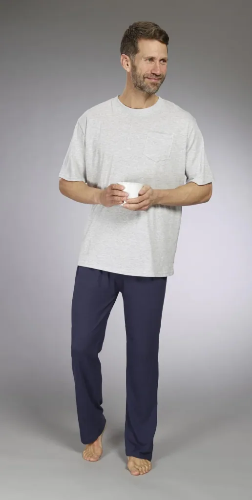 Herren Pyjama, Farbe grau/marine, Gr.M