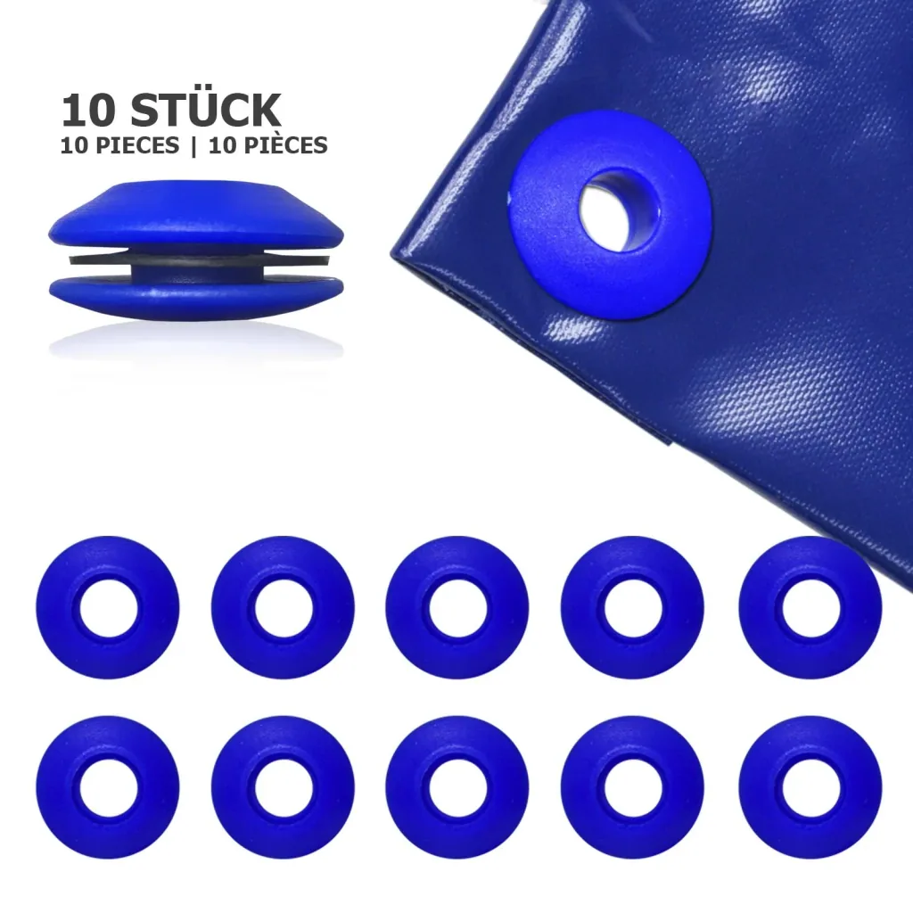 Planenösen, Kunststoff, Blau,10 Stück