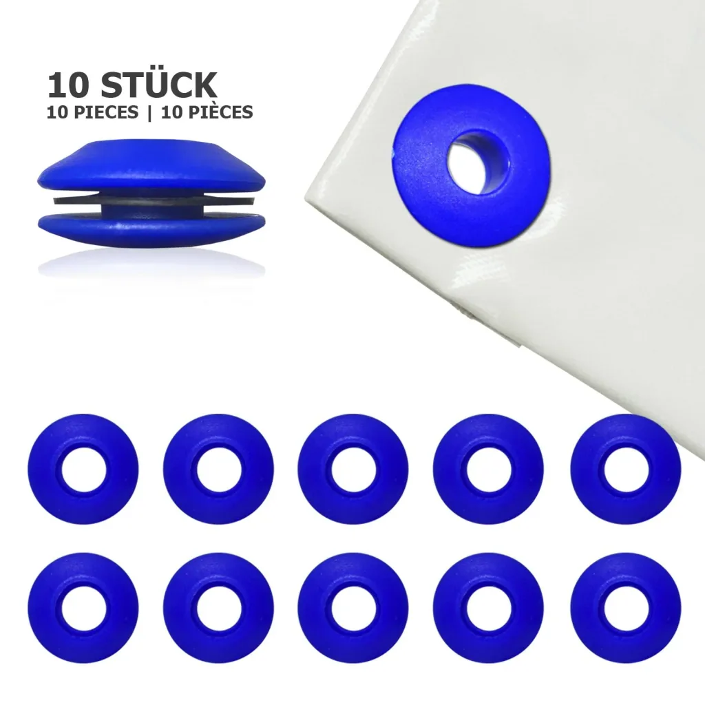Planenösen, Kunststoff, Blau,10 Stück