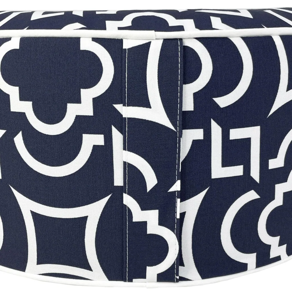 Aufblasbarer Lounge-Sitzhocker in Blau/Weiss