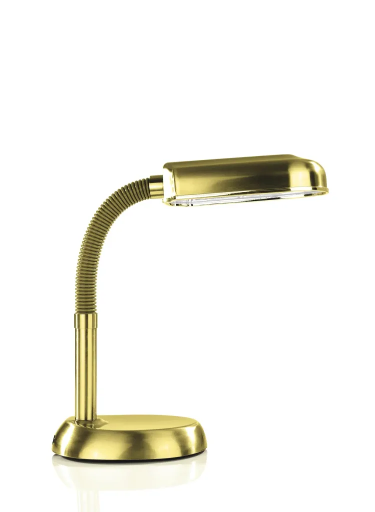 LED Tageslicht Tischleuchte messing/ goldfarben