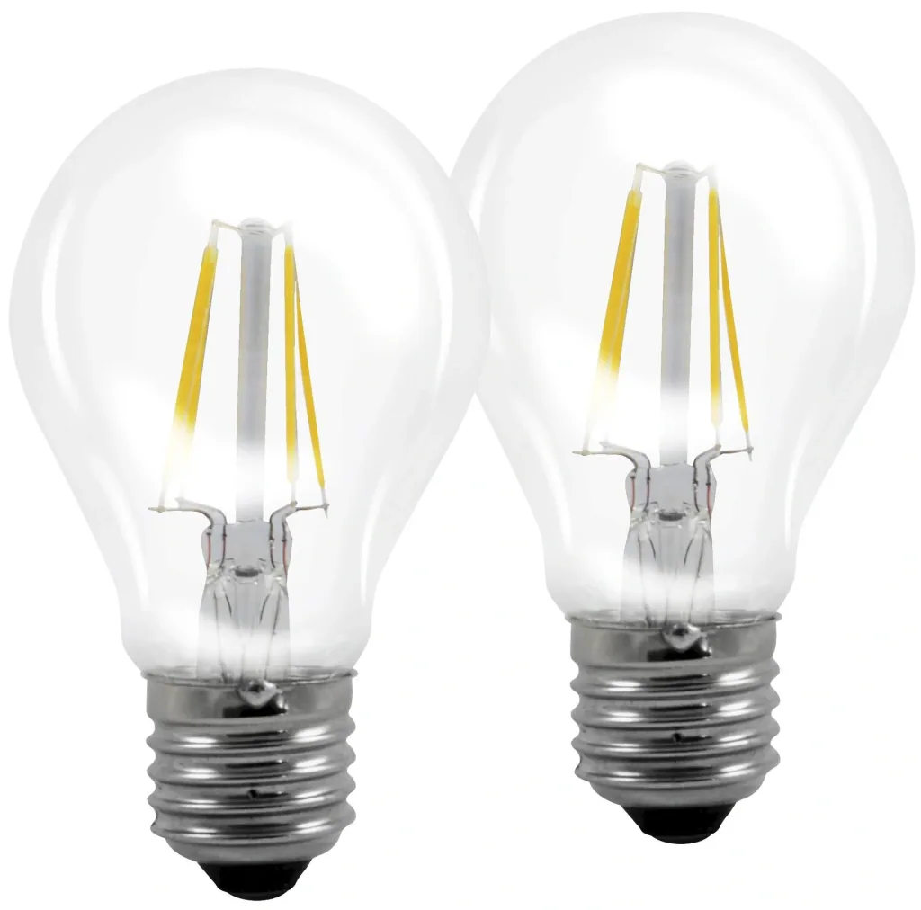 4 Watt Filament LED Lampe in Glühlampenform, E27, 470lm - 2 Stück