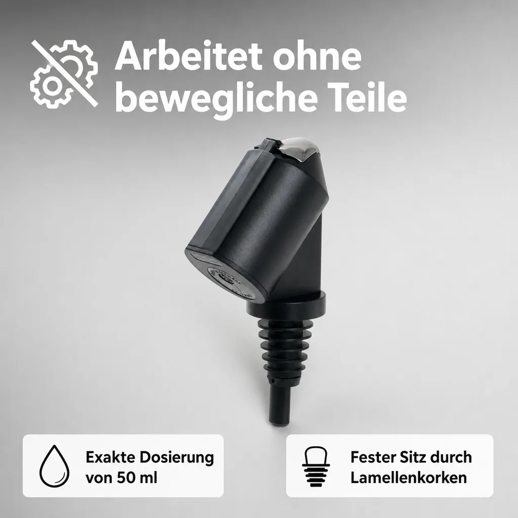 Portionierer, Ausgießer - "Bottle Master 3000" schwarz, für 0,5 - 1,5 Liter Flaschen, Ausgießer, Ausschankmenge: 50 ml