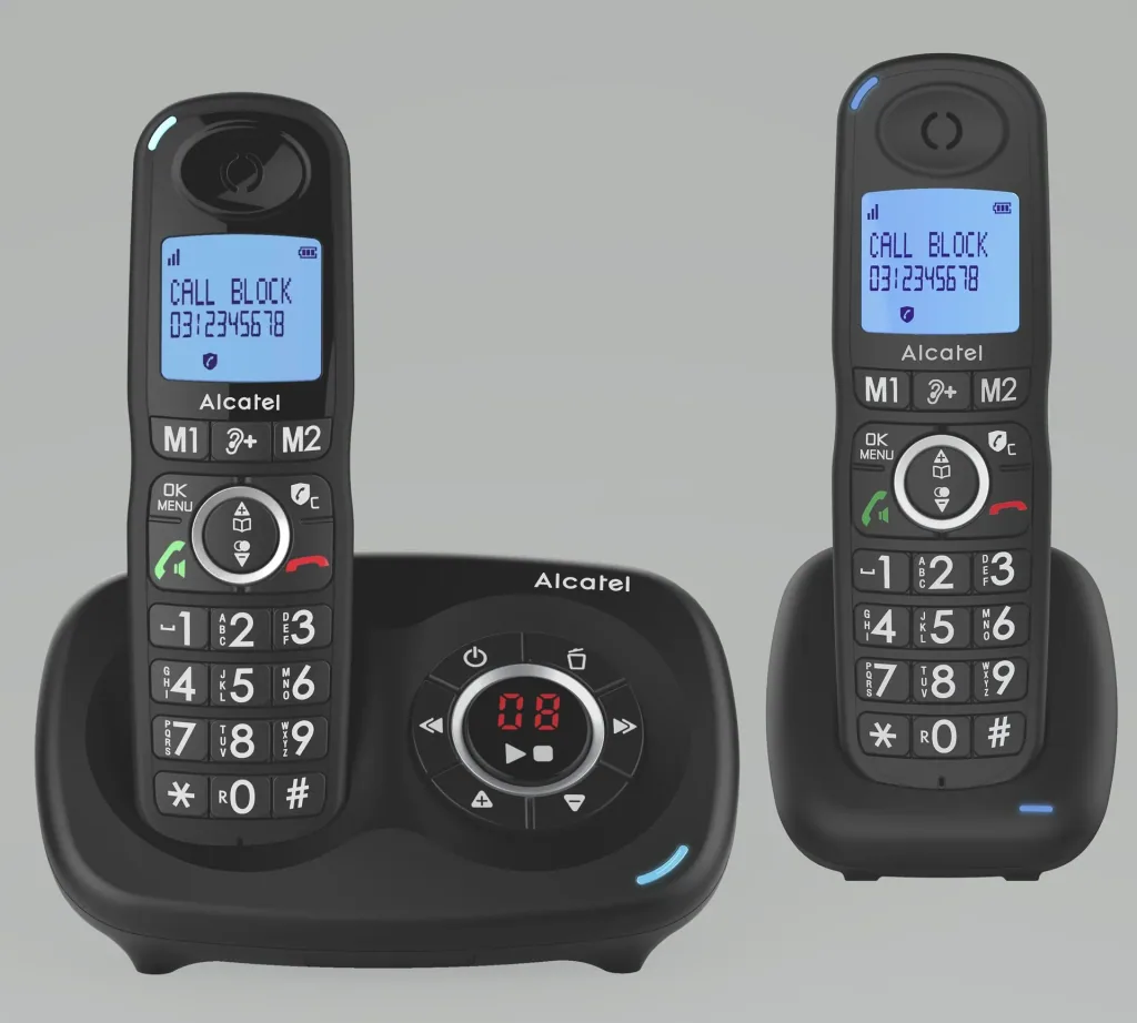 Komfort-Telefon Alcatel XL595B Duo Voice mit Call-Block-Funktion, schnurlos
