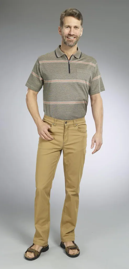 Poloshirt gestreift, Farbe khaki, Gr.M