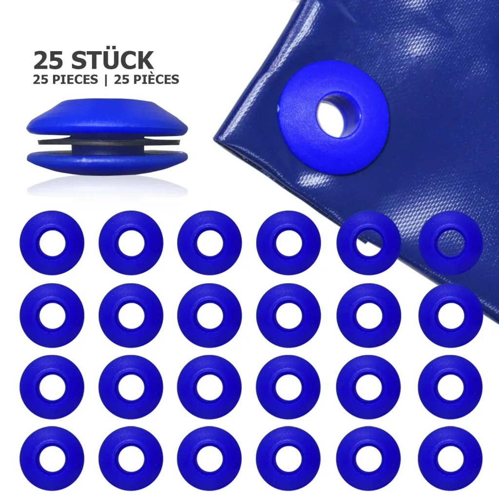 Planenösen, Kunststoff, Blau, 25 Stück