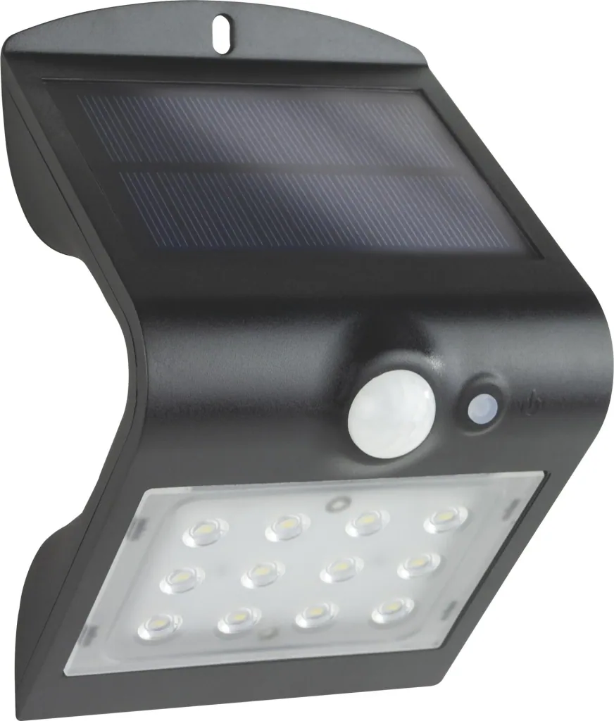 Solar LED Leuchte mit Bewegungsmelder, schwarz