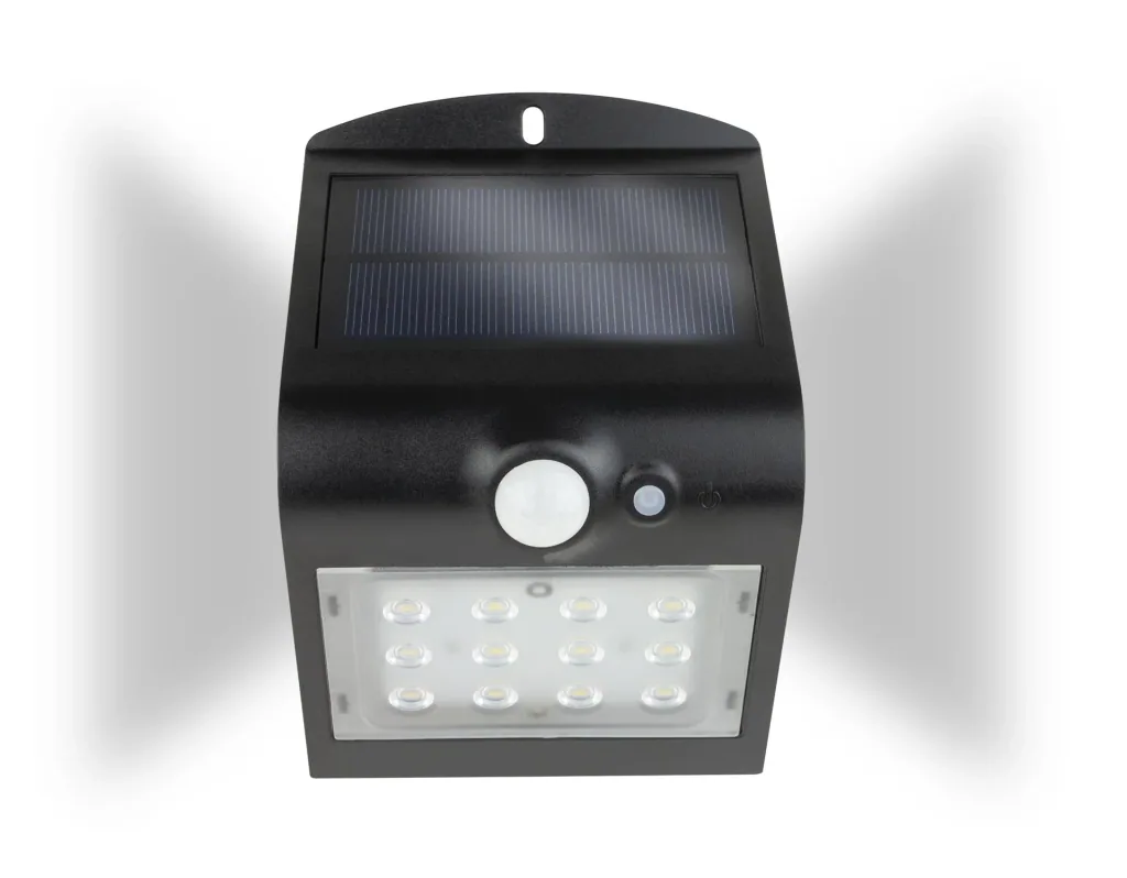 Solar LED Leuchte mit Bewegungsmelder, schwarz