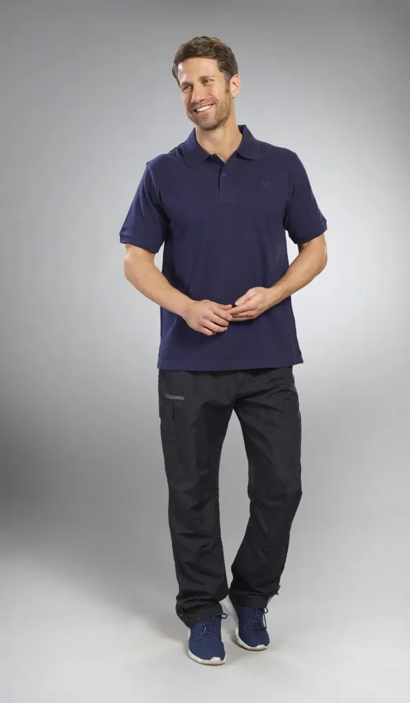 Poloshirt geknöpft, Farbe marine melange, Gr.M