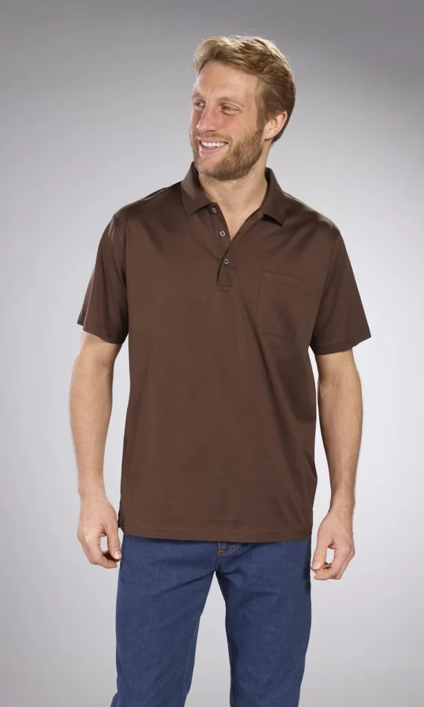 Poloshirt mit Knopfleiste, Farbe khaki, Gr.M
