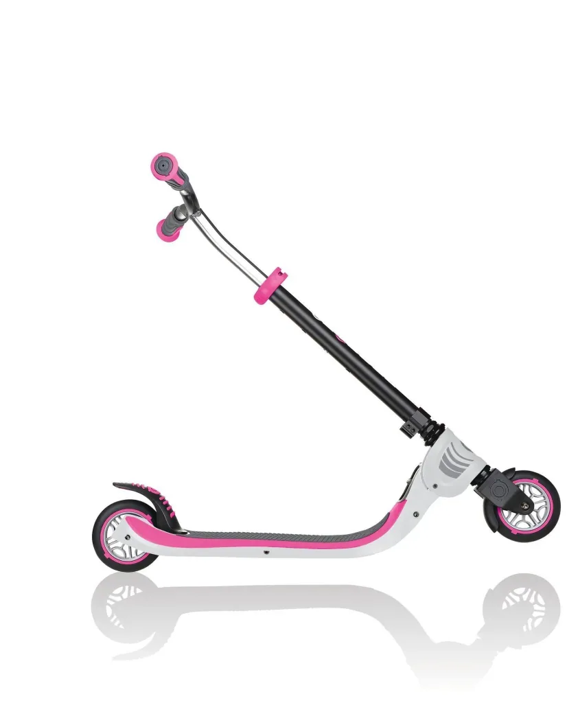 FLOW FOLDABLE 125   Tretroller, 125 mm, ABEC 5, höhenverstellbar, Klappmechanismus, weiß-neon pink