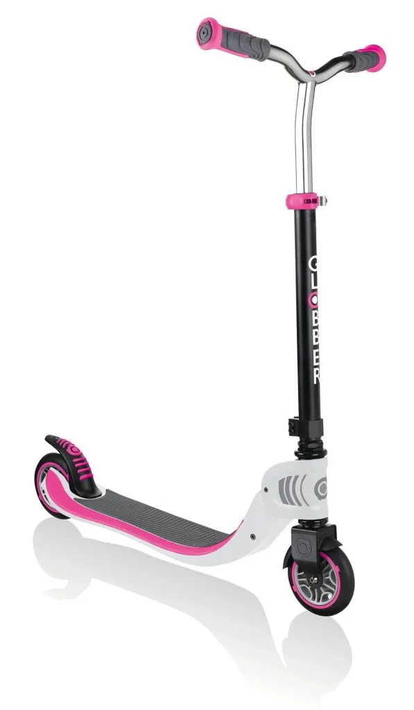 FLOW FOLDABLE 125   Tretroller, 125 mm, ABEC 5, höhenverstellbar, Klappmechanismus, weiß-neon pink