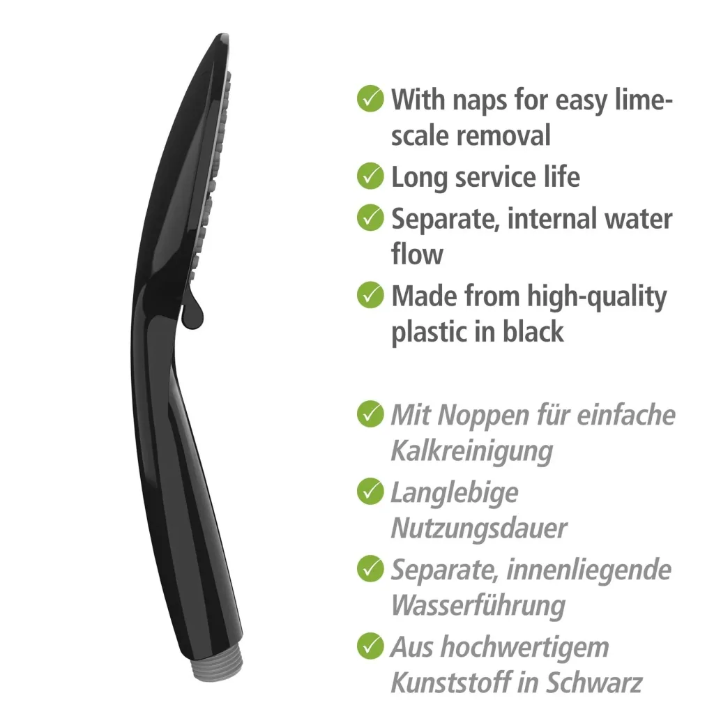 Brauseset Young Schwarz, Länge Stange: 66 cm