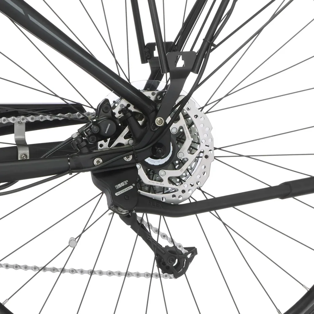 Damen E-Bike Trekking, 28 Zoll, Rahmengröße 44 cm, 9-Gang Kettenschaltung, schwarz matt, VIATOR 4.1i