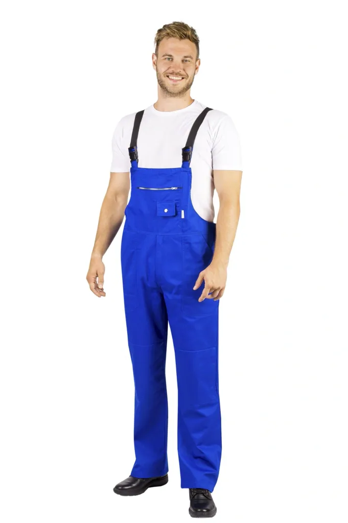 Latzhose mit seitlichen Dehnzonen, Farbe blau Gr.46