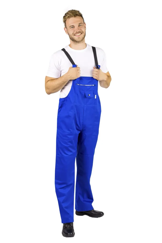 Latzhose mit seitlichen Dehnzonen, Farbe blau Gr.46