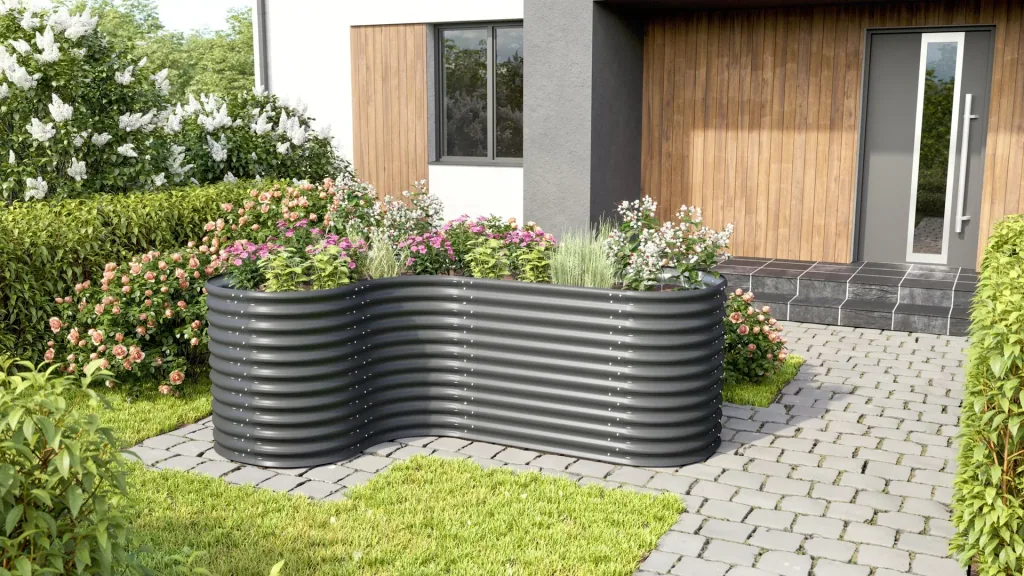 Hochbeeterweiterung Curve 858, Farbe granit
