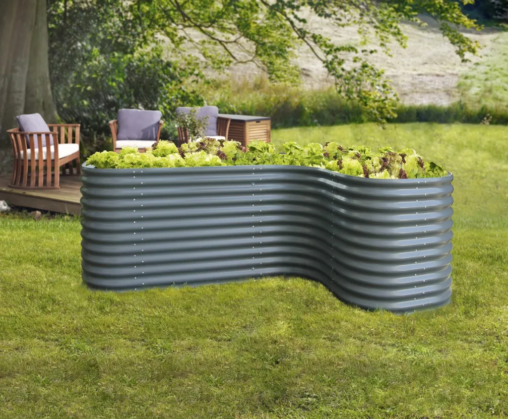 Hochbeeterweiterung Curve 858, Farbe granit