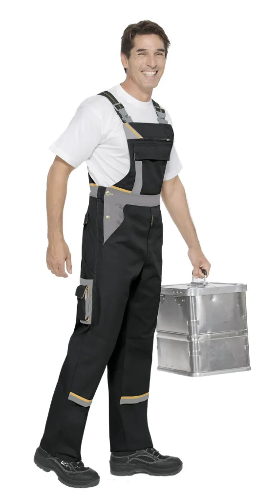 Arbeits Latzhose, Farbe schwarz/grau, Gr.56