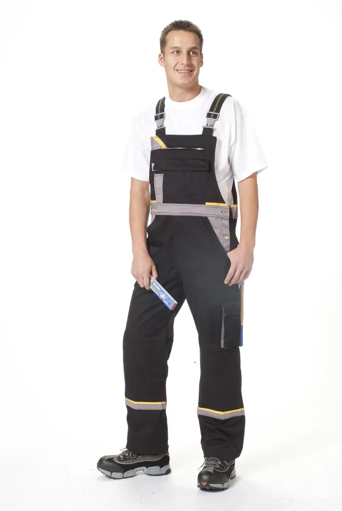 Arbeits Latzhose, Farbe schwarz/grau, Gr.56