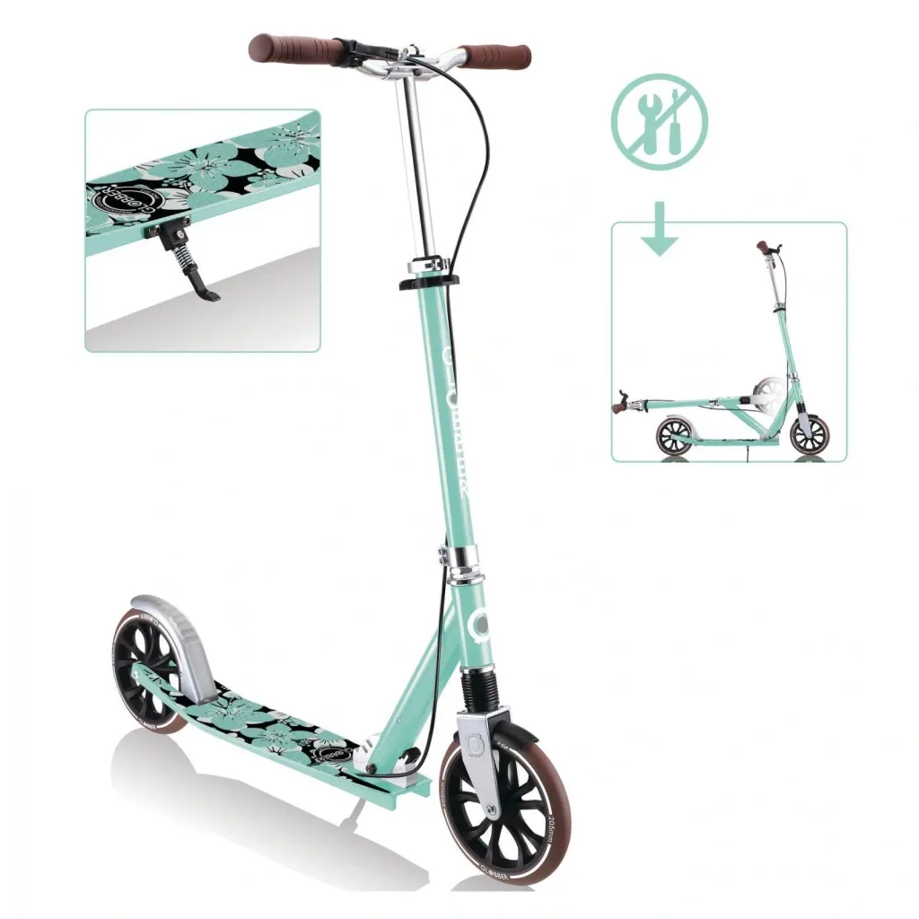 NL 205 Deluxe Tretroller, 205 mm, ABEC 7, Handbremse, höhenverstellbar, Frontfederung, Klappmechanismus, mint