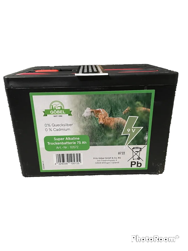 Weidezaunbatterie Premium 75, 9 Volt - Alkaline