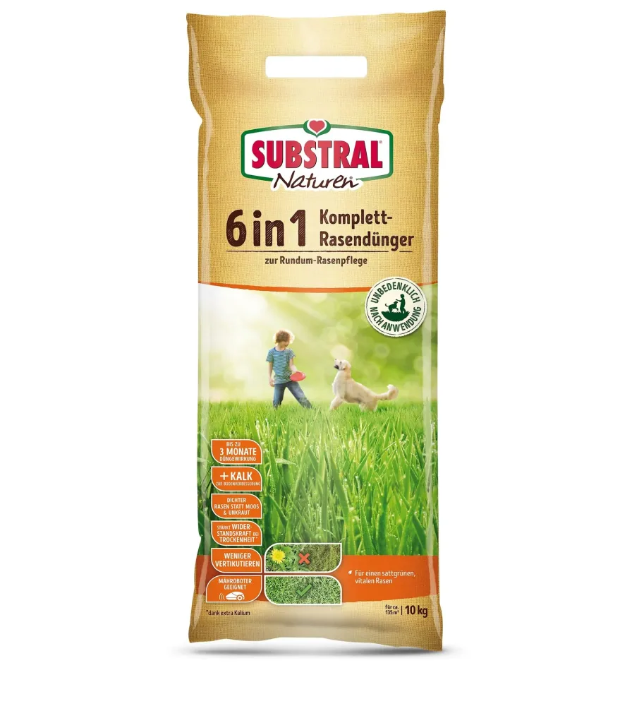 Komplett-Rasendünger 6 in 1 - 10 kg für 135 m²