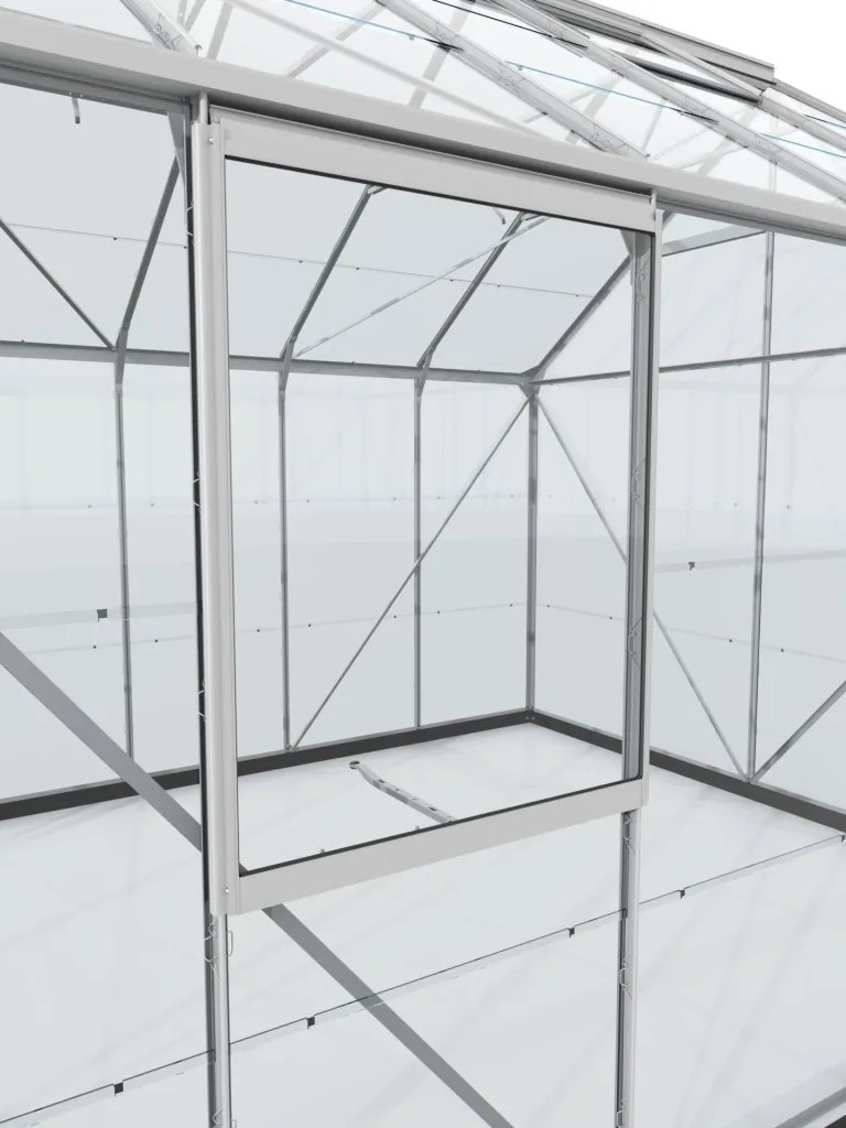 Seitenfenster V mit ESG 3 mm, Farbe alu