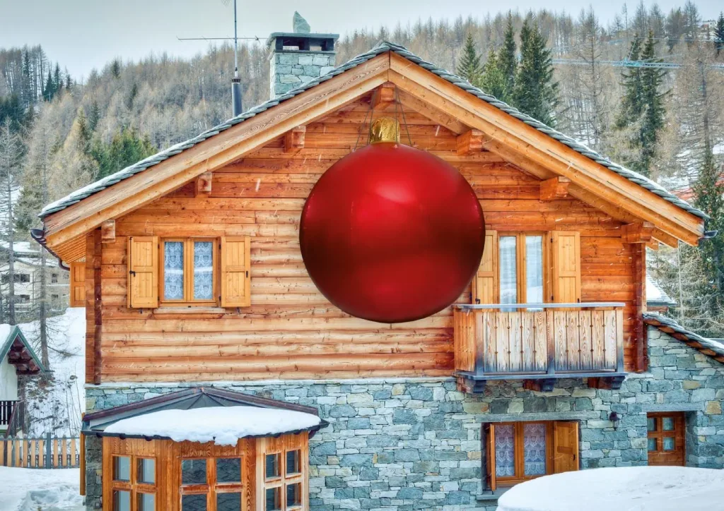Aufblasbare Weihnachtskugel 80 cm mit 4 Edelstahl Ösen