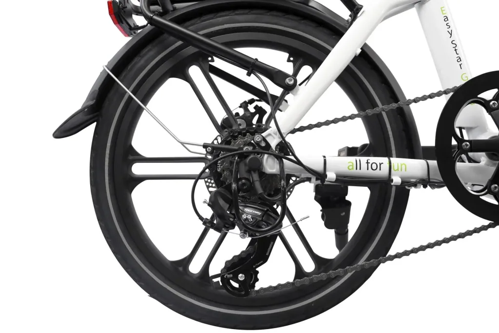 Unisex City E-Bike 20 Zoll, Rahmenhöhe 37 cm, 7-Gang Kettenschaltung, Gala white (Faltrad)