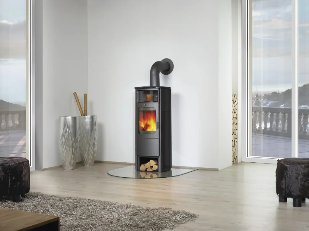 Kaminofen Opera-B Grande(7 kW) meteor-schwarz, Dauerbrand, Automatik