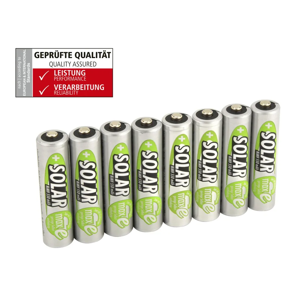 Solar NiMH Micro (AAA) Akku, 500 mAh - 8 Stück
